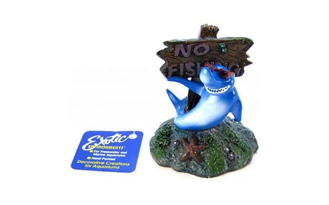 Cool Shark No Fishing Sign Ornament 3 L X 3 W X 3.5 H By Blue Ribbon Pet Products