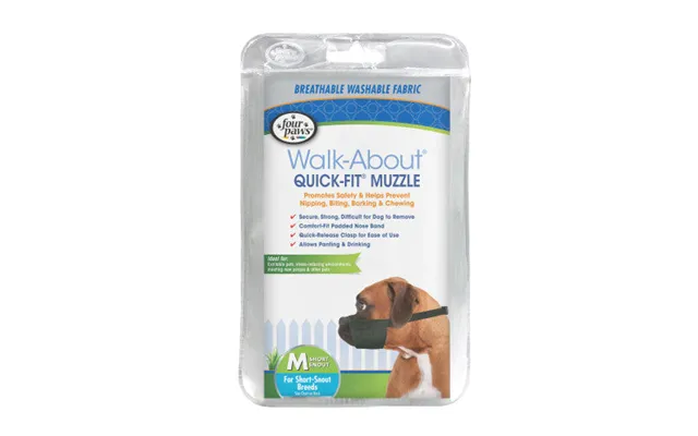 Four Paws, Four Paws Walk-about Quick-fit Dog Muzzle, 1 Each 3 - Medium Short Snout