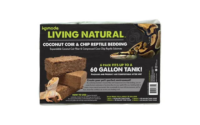 Komodo - Komodo Living Natural Coconut Coir & Chip Reptile Bedding Brick