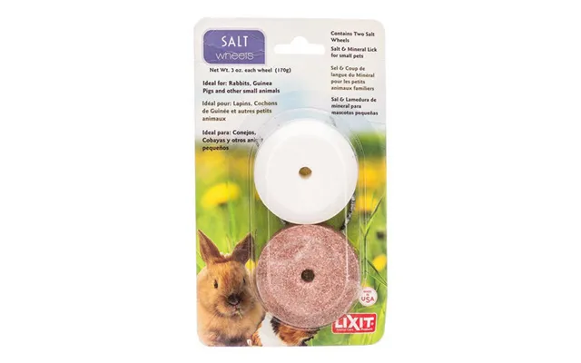 Lixit, Salt & Mineral Wheels For Small Pets, 2 Pack - 3 Oz Salt Wheel & 3 Oz Mineral Wheel