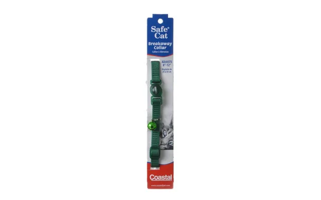 Safe Cat Nylon Adjustable Breakaway Collar - Hunter Green 8 -12 Neck By Coastal Pet