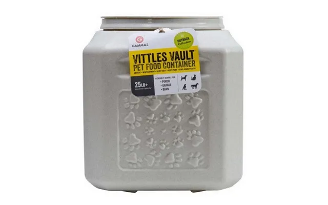 Vittles Vault - Outback Paw Print Pet Food Container White