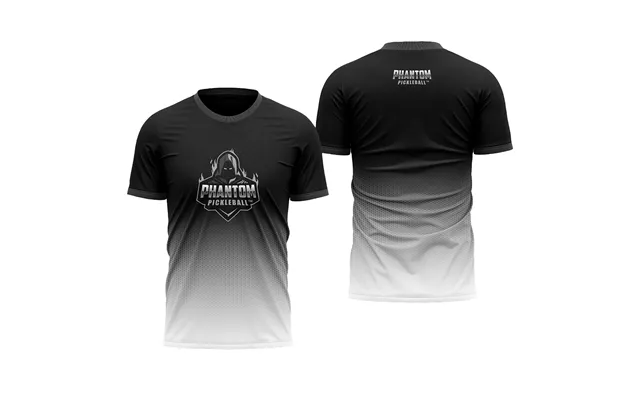Team Phantom Unisex Short Sleeve Dry-fit Full Sublimation T-shirt - Black White Gradient