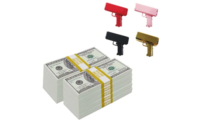 100,000 2000 Series Stacks With Money Gun - Red Money Gun