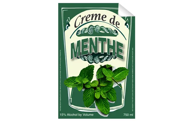 Creme De Menthe Single Self Adhesive Label - License And Royalty Free For Film Use