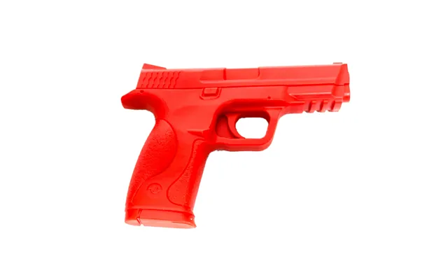 Hard Poly Police S&w Mp40 Black Pistol Prop - Red