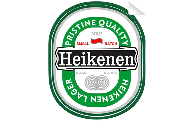 Heikenen Beer Bottle Single Self Adhesive Label - License And Royalty Free For Film Use