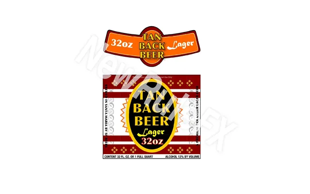 Lager Beer Bottle Single Self Adhesive Label - License And Royalty Free For Film Use