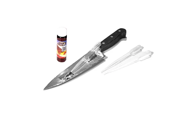 Plastic 13 Inch Chef’s Knife Silver Blade And Black Handle - New With Blood Rig