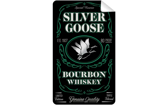 Silver Goose Whiskey Bottle Self Adhesive Label