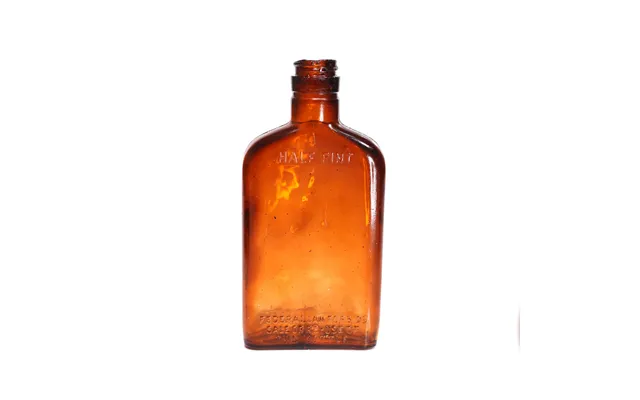 Smashprops Breakaway Half Pint Flask Bottle Prop - Amber Brown Translucent