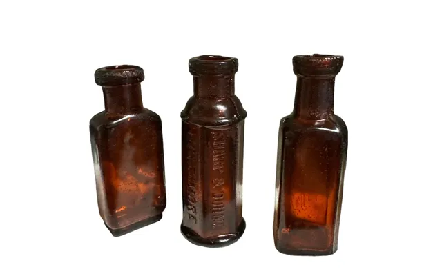 Smashprops Breakaway Mini Poison Bottles Prop Set 3 Pieces - Amber Brown Translucent