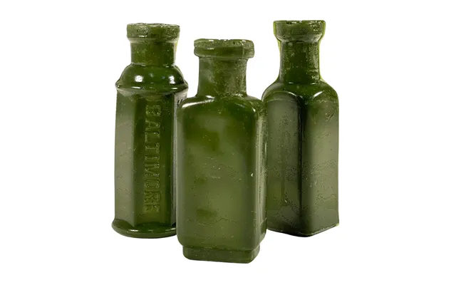 Smashprops Breakaway Mini Poison Bottles Prop Set 3 Pieces - Dark Green Opaque