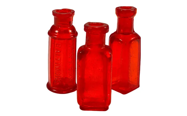 Smashprops Breakaway Mini Poison Bottles Prop Set 3 Pieces - Red Translucent