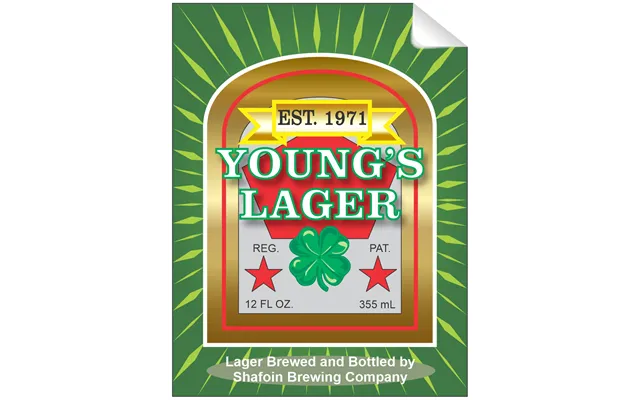 Young's Lager Beer Single Self Adhesive Label - License And Royalty Free For Film Use
