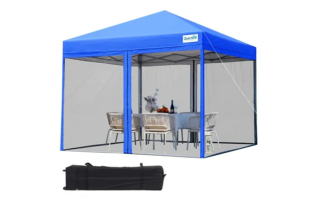 10' X 10' Pop Up Canopy With Netting - Royal Blue