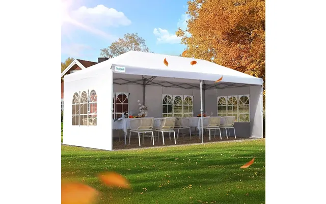 10' X 20' Pop Up Canopy With Church Sidewalls - White