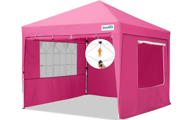 10'x10' Upgraded Pop Up Canopy Tent With Church Sidewalls - Pink