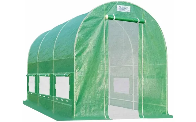 12' X 7' X 7' Tunnel Greenhouse - Green With 2 Doors