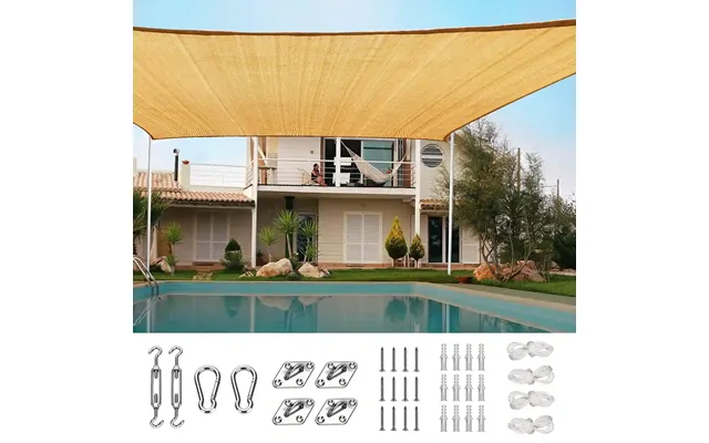 24' X 24' Square Shade Sail - Sand