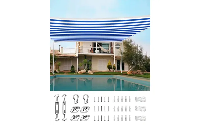 24' X 24' Square Shade Sail - White And Blue