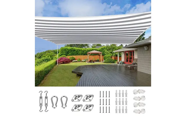 26' X 20' Rectangle Shade Sail - White And Gray