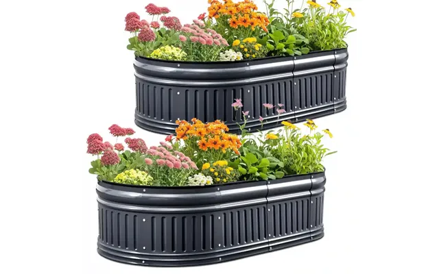 47 X24 X24 Oval Upgraded Raised Garden Bed - Dark Gray