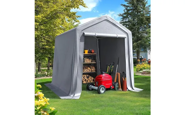 6' X 8' Portable Garage Outdoor Storage Shed Silver Gray
