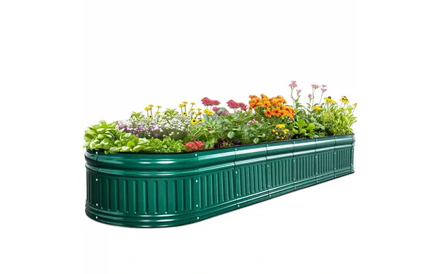 94 X24 X12 Oval Upgraded Raised Garden Bed - Dark Green