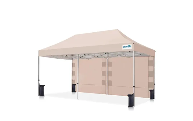 Heavy Duty Easy Up Commercial Pop Up Canopy - 10x20 With 1 Sidewall-beige