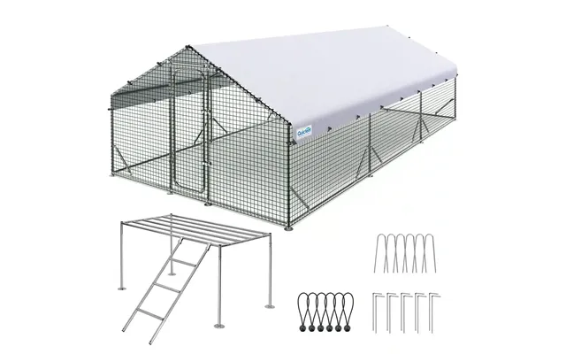 Large Metal Chicken Coop Run - 18x9ft Hardwarecloth-with Ladder