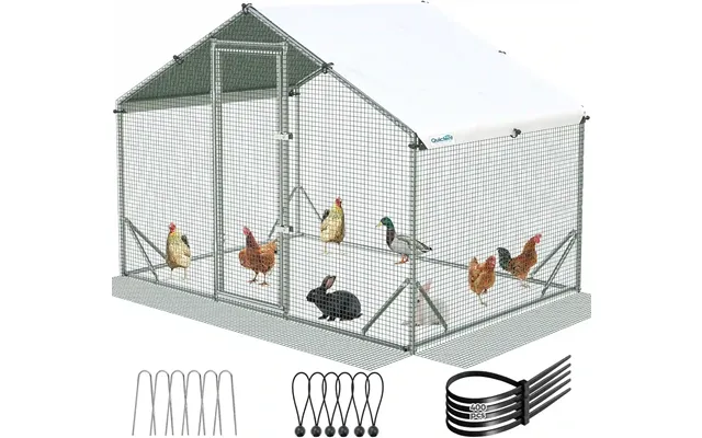 Large Metal Chicken Coop Run - 6.5x9ft W Extended Wire