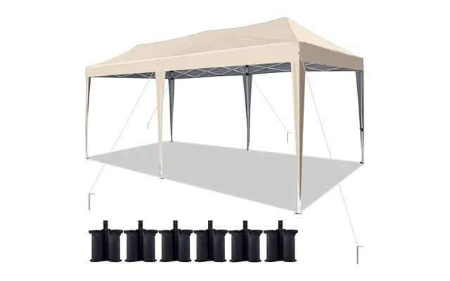 New No-side 10'x20' Ez Pop Up Canopy Tent - Beige