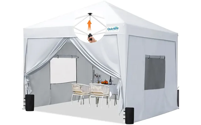 Privacy 10' X 10' Pop Up Canopy With Sides - White Upgraded
