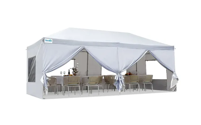 Privacy 10' X 20' Pop Up Canopy With Sides - White