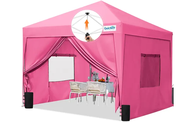 Privacy 8' X 8' Pop Up Canopy With Sides - Pink