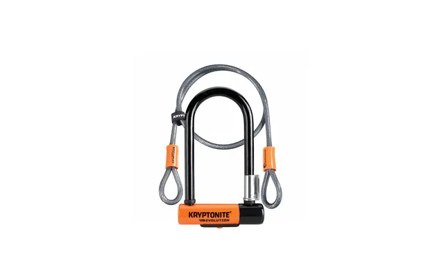 Kryptonite Evolution Mini-7 U-lock & 4ft Flex Cable - Sold Secure Gold