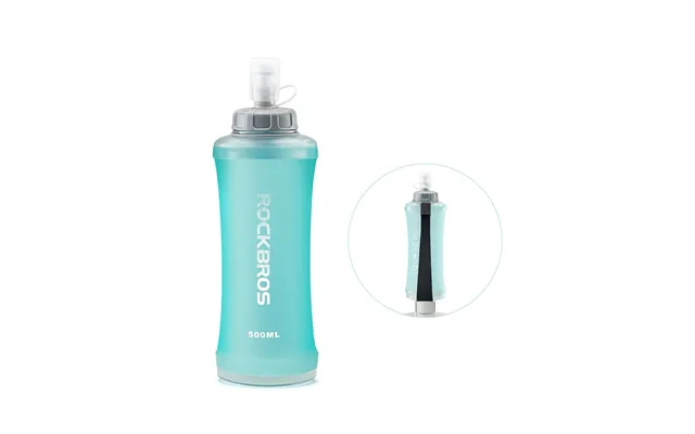 Collapsible Soft Flask 500ml With Bite Valve - Light Blue