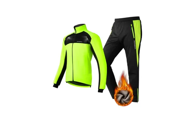 Cycling Jacket Pants Winter Suit Fluorescent Green - L 2xl