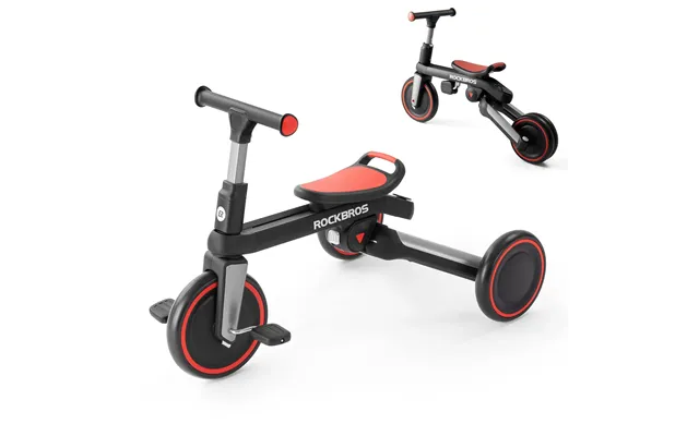 Kids 3 In 1 Tricycle Adjustable Seat Removable Pedals Toddler Ride On Bike - Red