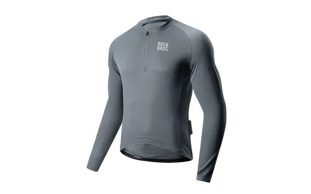 Men’s Summer Long Sleeve Cycling Jersey Mesh Half-zip - Gray 3xl