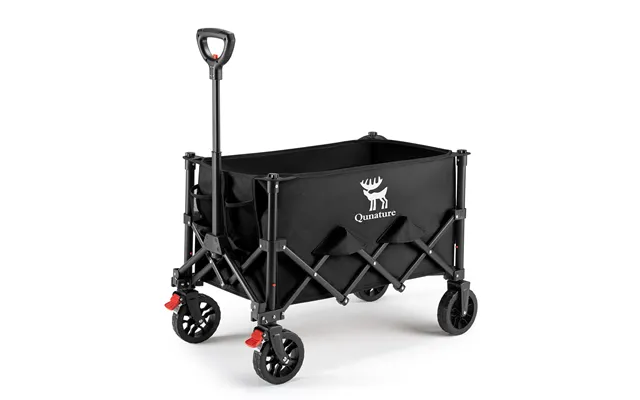 Qunature 220lbs Foldable Utility Wagon Cart With 360 Swivel Wheels - Black