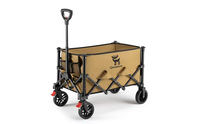 Qunature 220lbs Foldable Utility Wagon Cart With 360 Swivel Wheels - Khaki