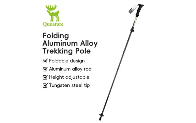 Qunature Foldable Lightweight Aluminum Trekking Pole With Adjustable Height And Grip - Brown