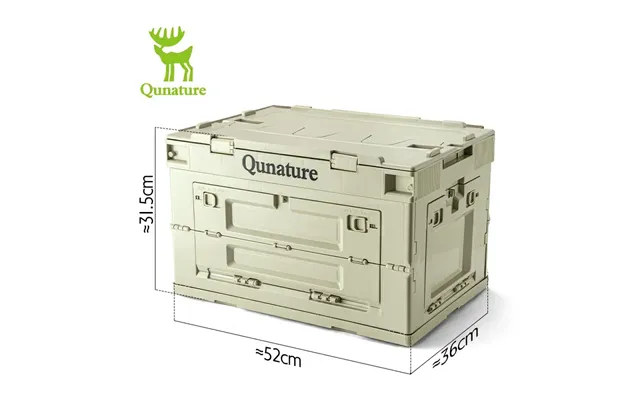 Qunature Outdoor Folding Storage Box With Multi-door Design And Tabletop Option - 60l No Wooden Board