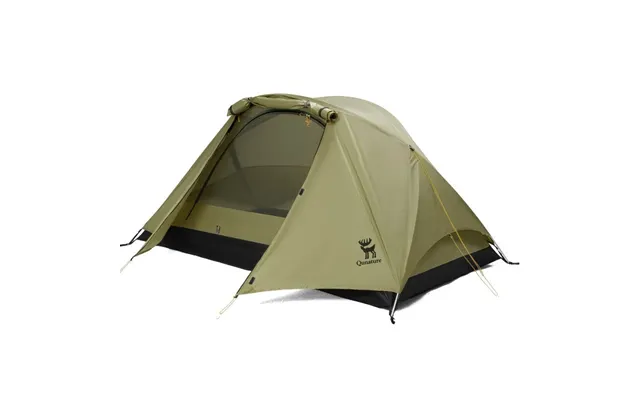 Qunature Rainproof Tent Lightweight Aluminum Rods Easy Setup For Camping - Olive Green