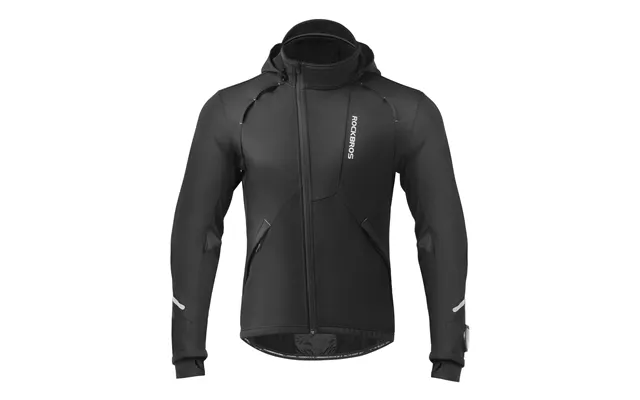 Rockbros Men's Winter Cycling Jacket For 5 32 F Thermal Windproof For Biking, Running, Hiking - Deep-black M