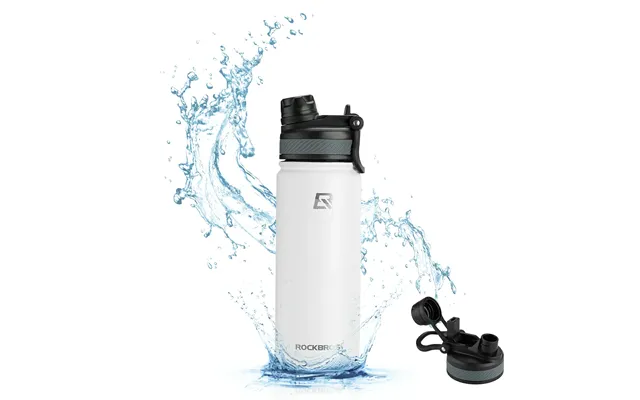 Rockbros Stainless Steel Insulated Water Bottle With Straw - White 18-oz