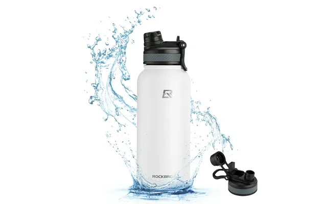 Rockbros Stainless Steel Insulated Water Bottle With Straw - White 32-oz