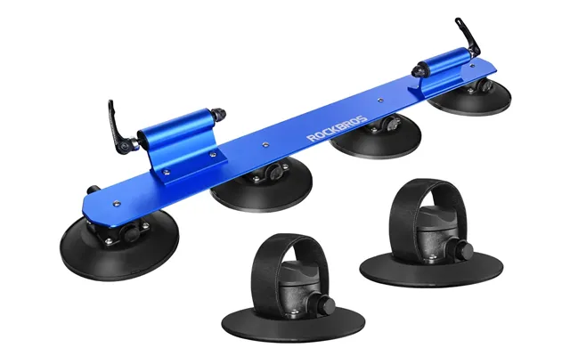 Rockbros Suction Cup Bike Rack For Car Roof Quick Release Sucker Mount - 2 Bike Blue
